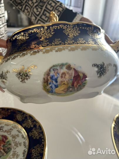 Чешский столовый сервиз Мадонна кобальт