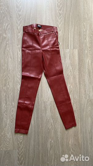 Кожаные лосины zara (брюки)
