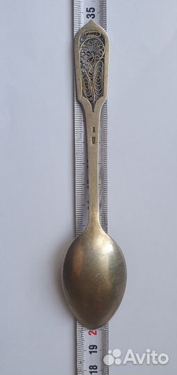 Очень редкая ложка СССР серебро скань филигрань