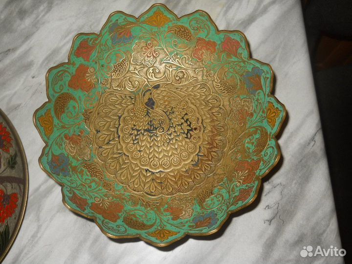 Поднос самоварный и ваза винтаж