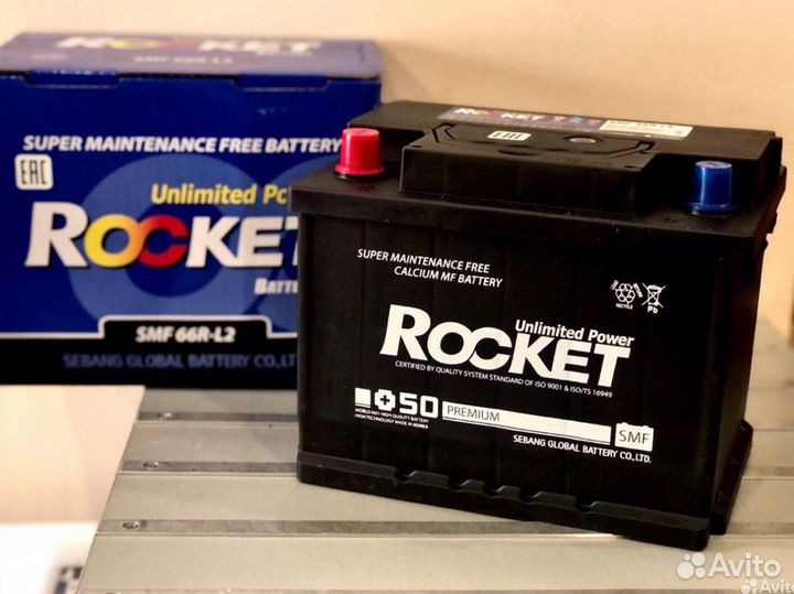 Аккумулятор Rocket SMF 66 Ач (прямая пол.)