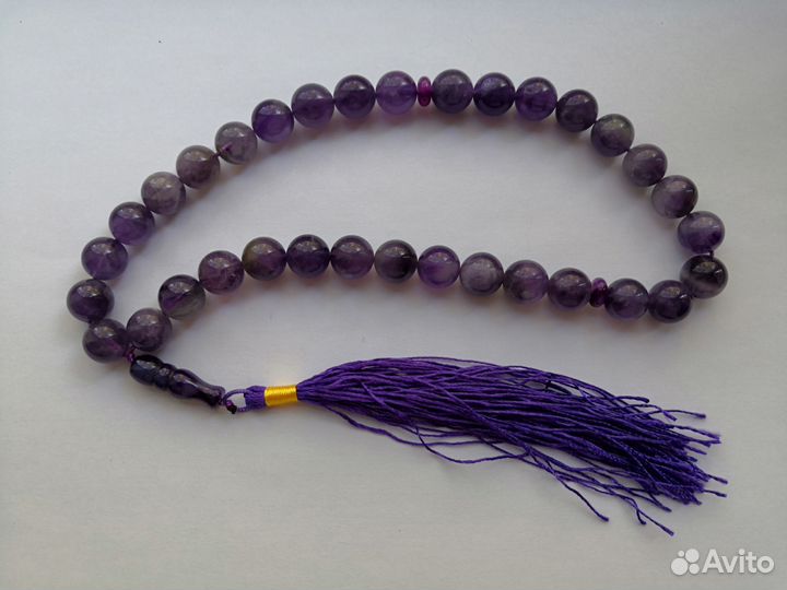 Чётки из натурального камня аметист