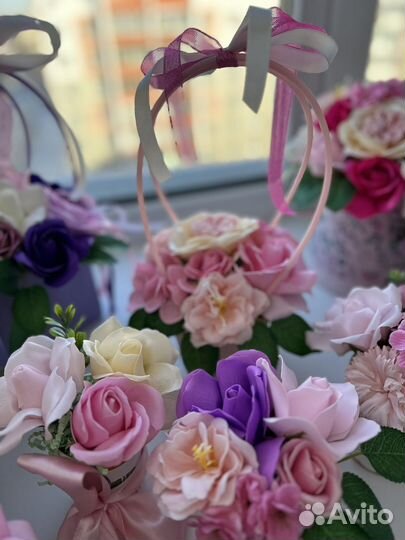 Букетики из мыльных роз к 8 марта