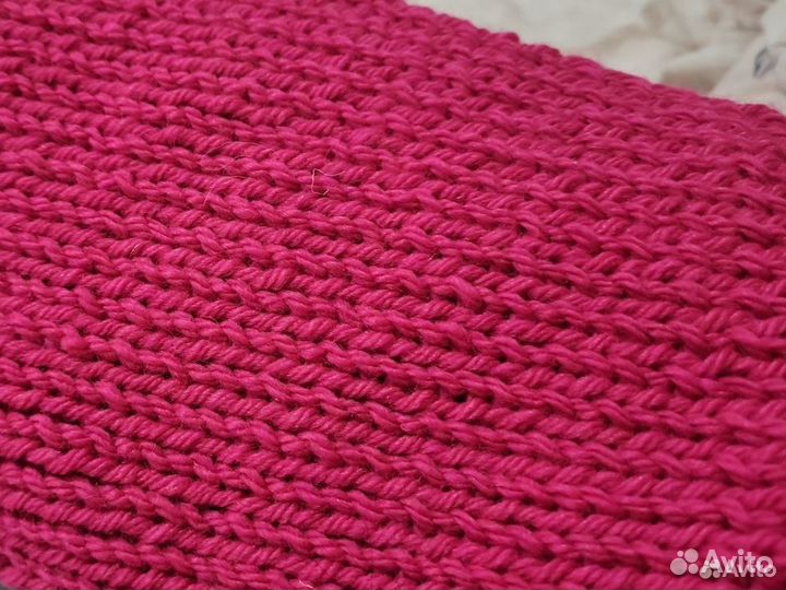 Вязанная шапка женская с шарфом