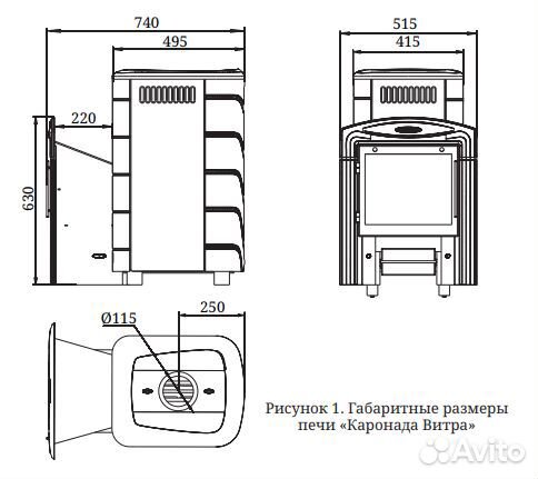 Банная печь Каронада Heavy Metal Витра антрацит