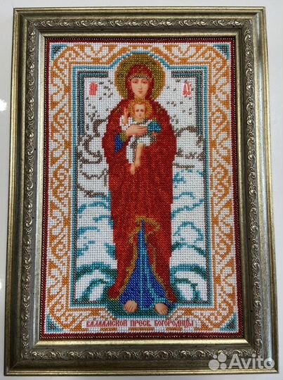 Икона Валаамской Пресвятой Богородицы бисером