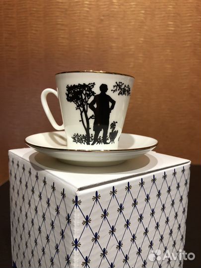 Чашка кофейная с блюдцем фарфор, пара кофейная