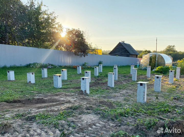 Забивные сваи. Фундамент. Установка