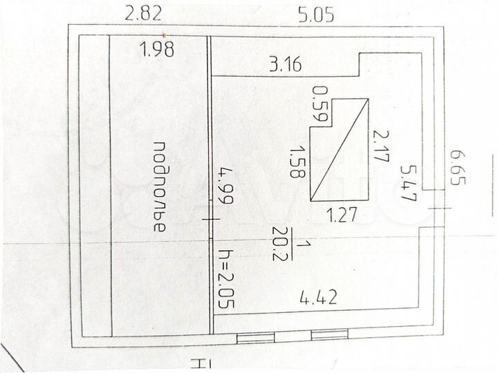 Дом 65,7 м² на участке 11,7 сот.