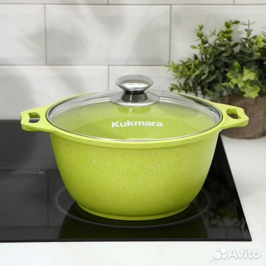 Кастрюля Trendy style, 3 л, стеклянная крышка, ант