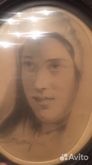 Антикварный старинный рисунок, карандаш, 1852 г