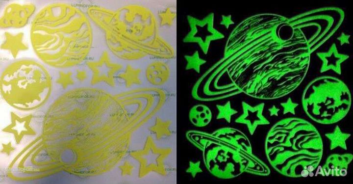 Интерьерные наклейки светящиеся