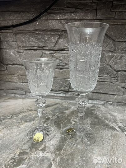 Фужеры большие, маленькие и стаканы
