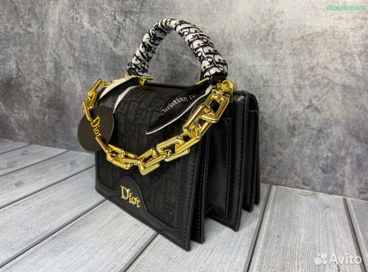 Маленькая женская сумочка Dior Черная