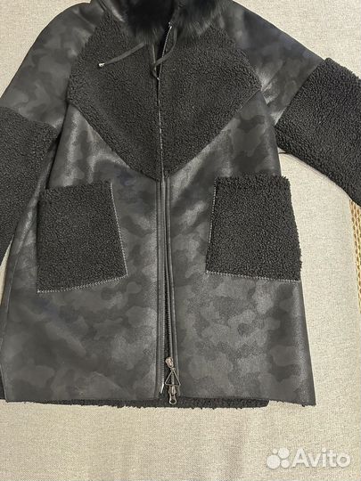 Дубленка женская с капюшоном 48 50