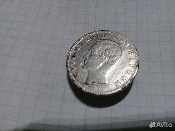 Монета Бавария 2 марки 1907 год