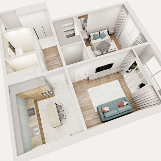 2-к. квартира, 59,3 м², 16/17 эт.