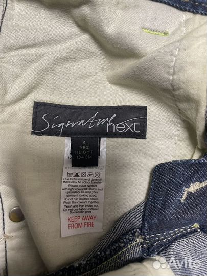 Джинсовые шорты next на ребенка 9 лет(134см)
