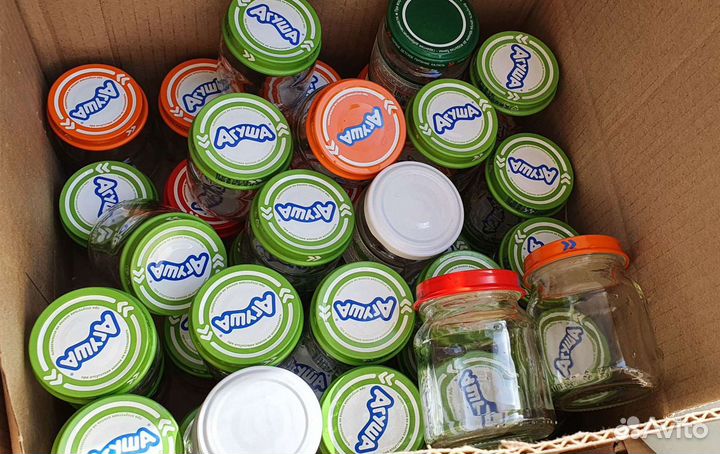 Пустые баночки Агуша