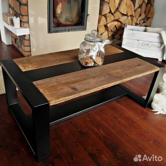 Стол из массива Столик журнальный Мебель лофт