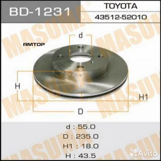 Masuma BD-1231 Диск тормозной Masuma BD-1231