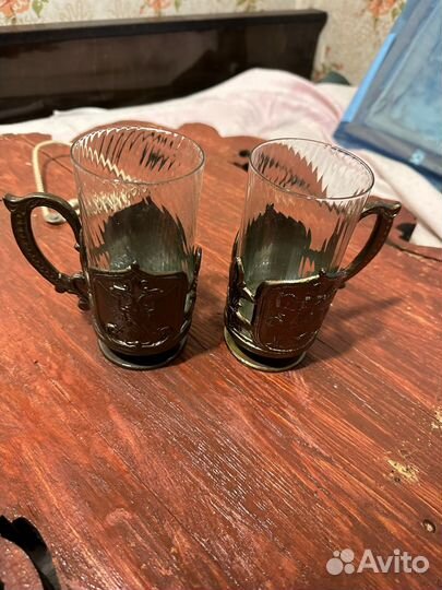 Комплект подстаканников со стаканами