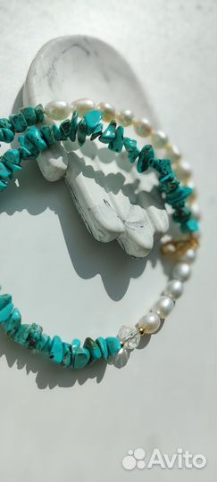 Колье чокер из натуральных камней