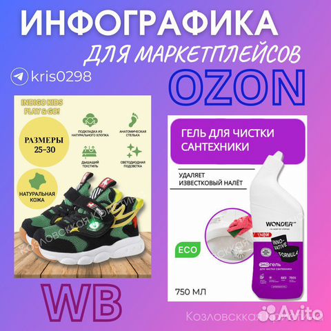 Инфографика для маркетплейсов вайлдберриз озон в Москве | Услуги | Авито
