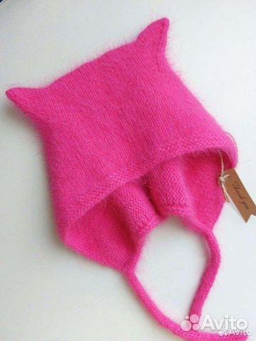 Чепчик женский с ушками из пуха норки