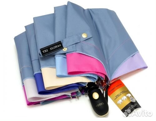 Зонт Три Слона L 3125 12 спиц автомат голубой