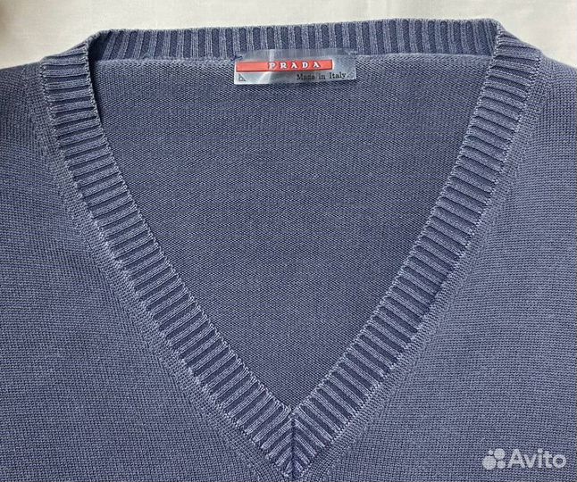 Джемпер Prada faded cotton jumper, made in Italy