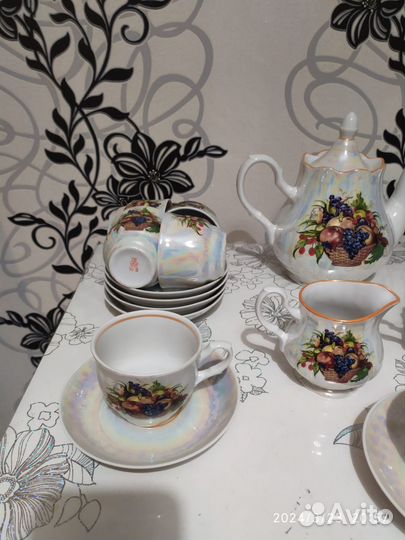 Чайный сервиз СССР фрукты 27 предметов
