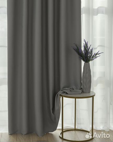 Шторы блэкаут Марсель Серая гавань