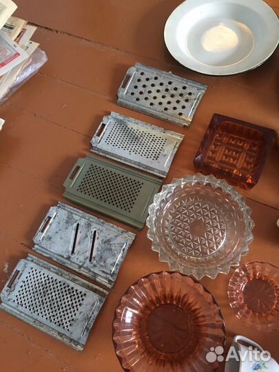 Терка, пепельница, тарелки,скалка, толкушка СССР