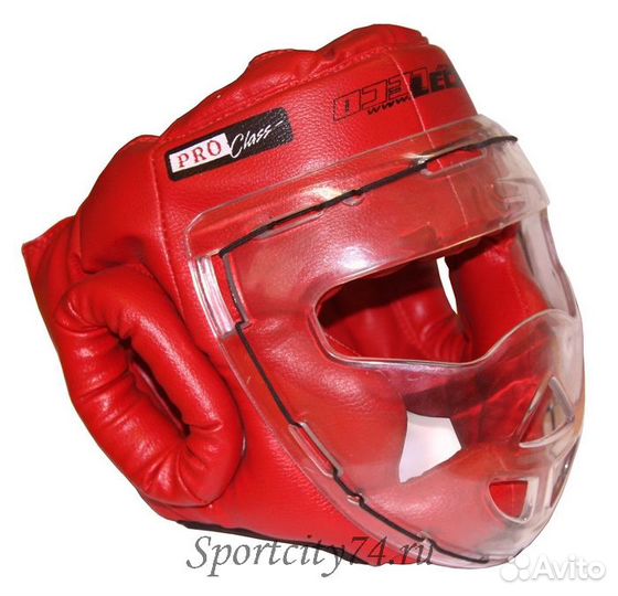 Шлем-маска для рукопашного боя Leco Про красная (L