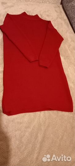 Платье туника женское теплое вязаное