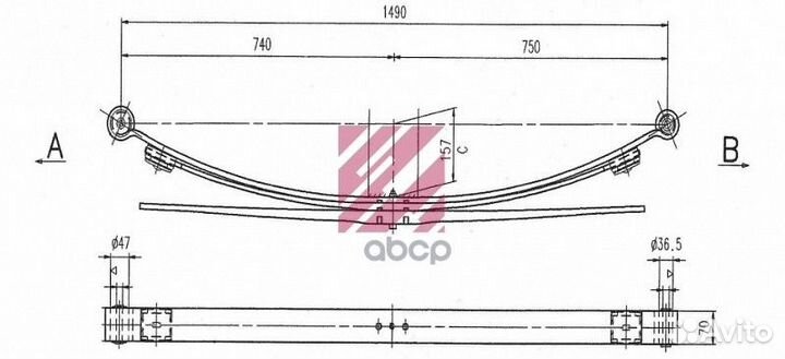 Рессора Mercedes, VW Crafter о.н. 9043201606