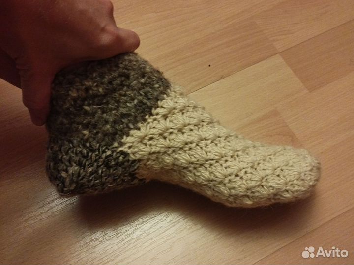 Носки шерстяные ручной вязки