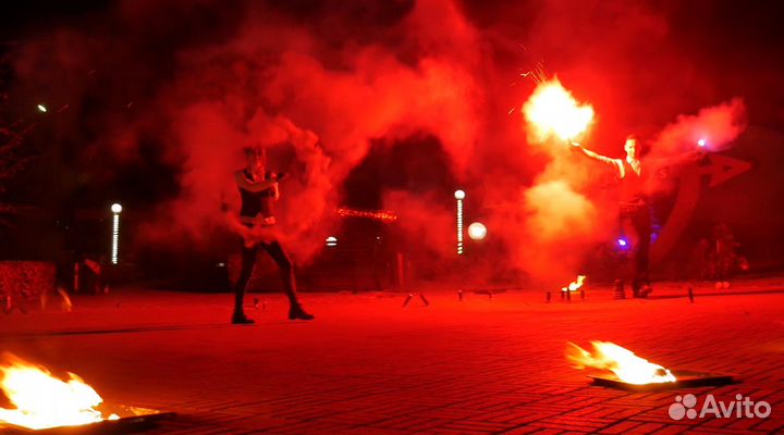 Фаер шоу, огненное сердце, световое шоу, артисты