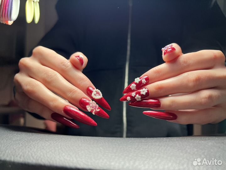 Маникюр наращивание ногтей