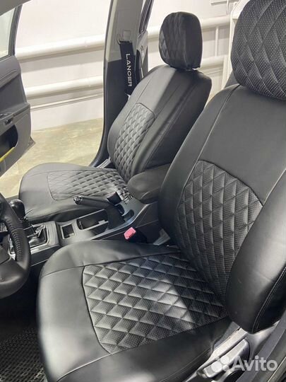 Чехлы Kia Rio 4 17+ чёрный ромб