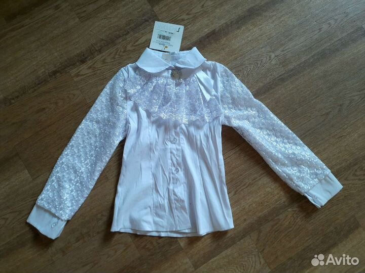 Блузка школьная белая 128