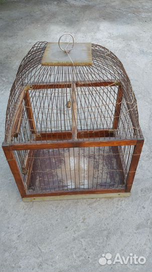 Клетка для птиц из дерева СССР винтаж