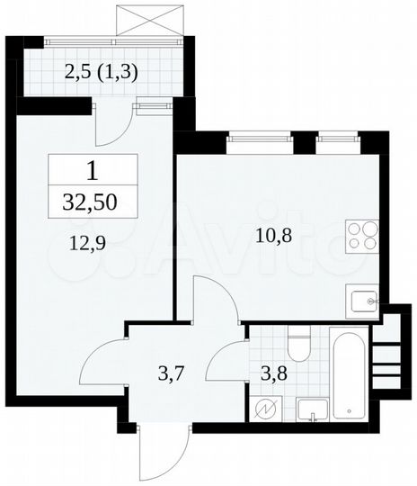 1-к. квартира, 32,5 м², 8/18 эт.