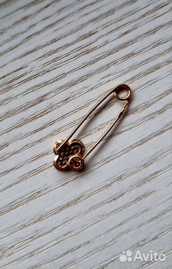 Золотая булавка 585 с бриллиантами