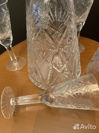 Хрустальный набор гхз 60-годы блюдо хрусталь