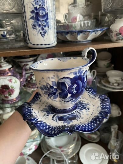 Чашка авторская гжель