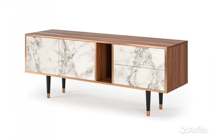 Тв-тумба T1 - Орех - Milk Marble