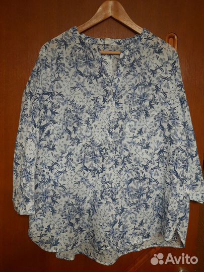 Блузка-туника женская 50 52 новая из хлопка