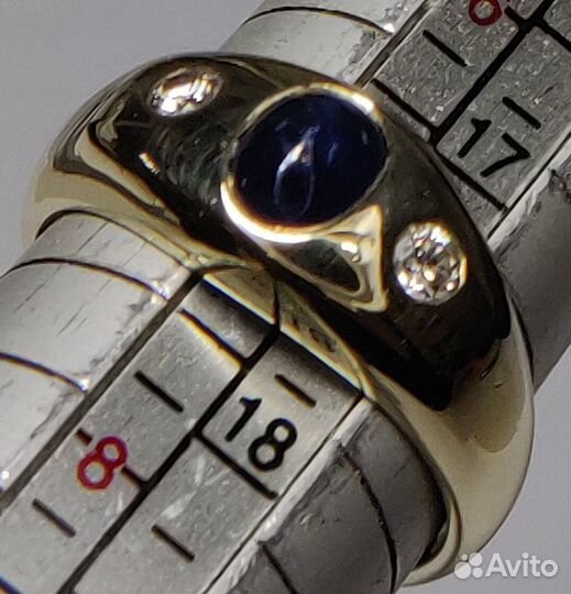 Кольцо 585* сапфир / брилл